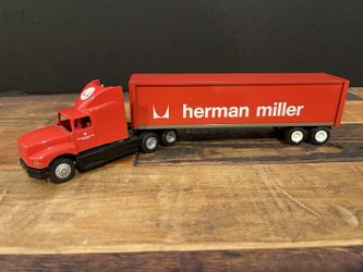 Vintage Winross Herman Miller Semi Truck Trailer Diecast USA Red