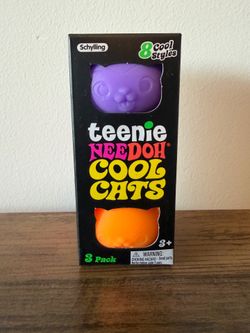 NEW IN BOX SEALED NeeDoh TEENIE COOL CATS 3 Pack Purple Pink Orange NEW RELEASE