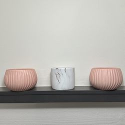 Pink Marble Ceramic Pots