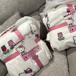 New Hello Kitty Floral Blanket 