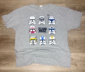 Star Wars Clone Wars T-Shirt XL Gray Clone Trooper Graphic Tee