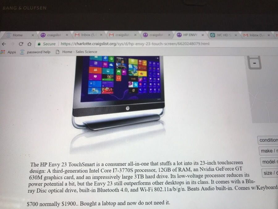 HP ENVY 23 Touch Screen Computer