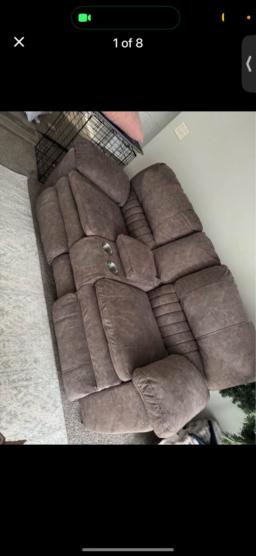 Two Seat Recliner Electric Loveseat With Middle Storage