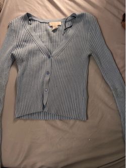H and M blue long sleeve top