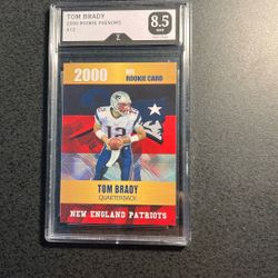 Tom Brady 2000 Rookie Football Card-Graded 8.5
