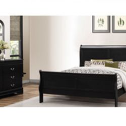 Modern Queen Size Black Complete Bedroom Set