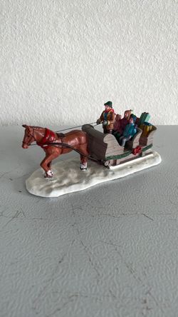 Christmas Village Horse-Drawn Sleigh Figurine