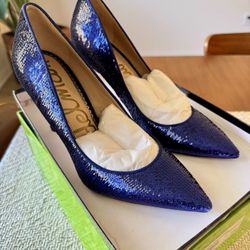 Sam Edelman Navy Sequin Women's toe pump