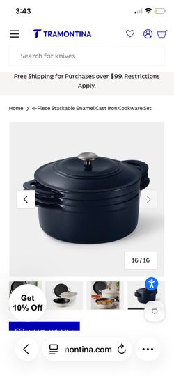 4pcs Stackable enamel Cast Iron Cookware Set New in Box