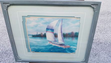 Framed sailboat picture