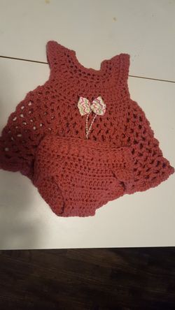 vestido a crochet 3/6 meses