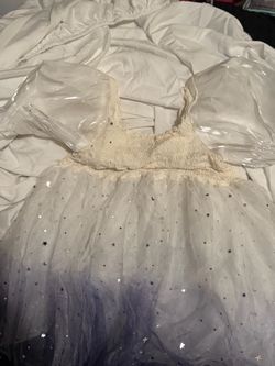 Girls Tulle Dress with Star and Moon Print