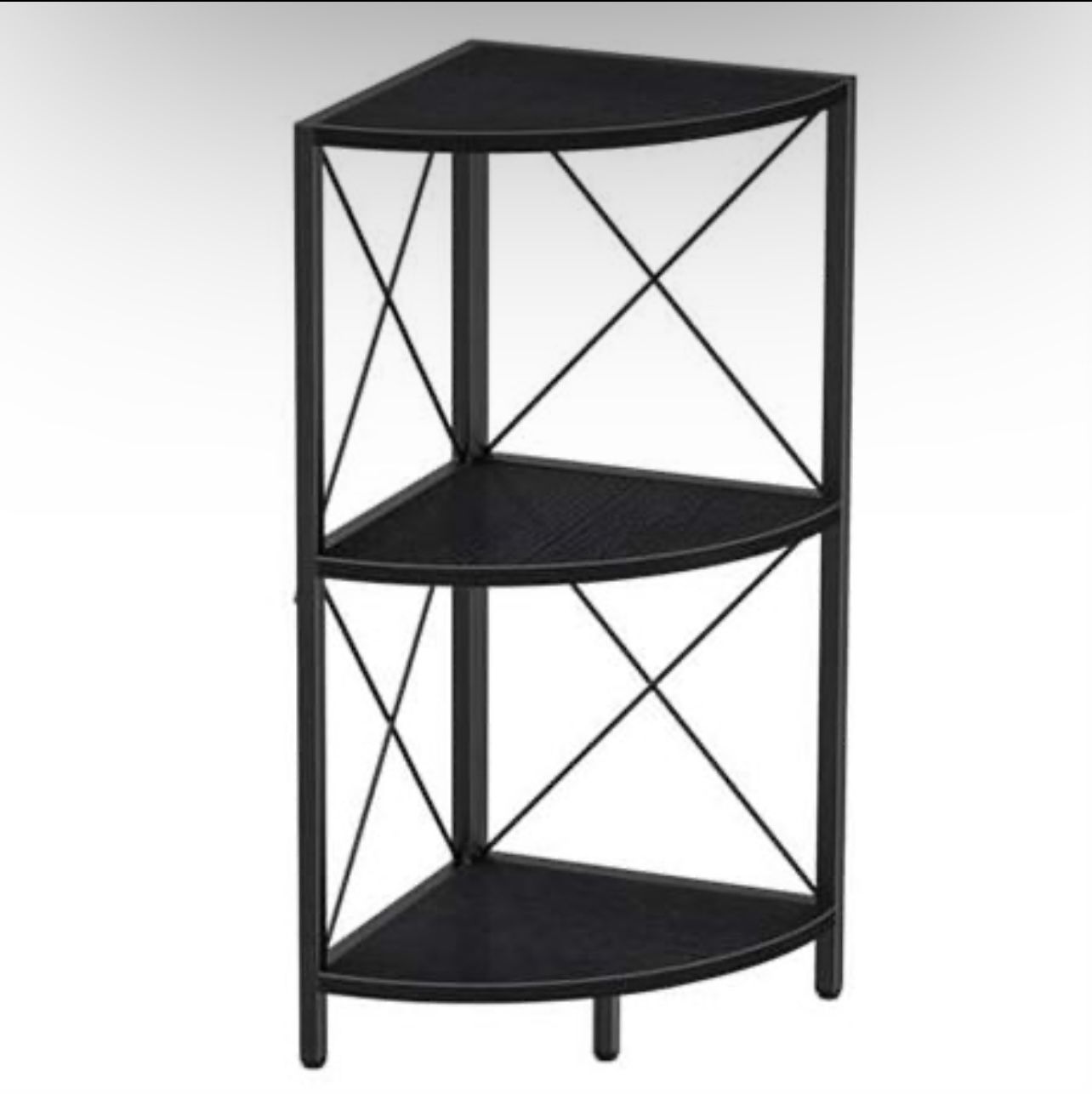 Corner Shelf with Metal Frame, 3 Tier