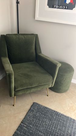 Green chair and ottoman