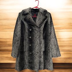 Desigual women's faux-fur double-breasted coat