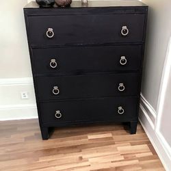 Refurbished Modern 4 Drawer Dresser Black