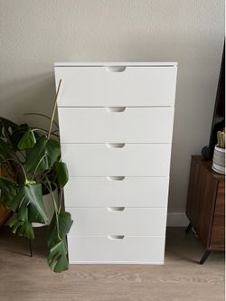 White Wooden 6 Drawer Ikea Dresser