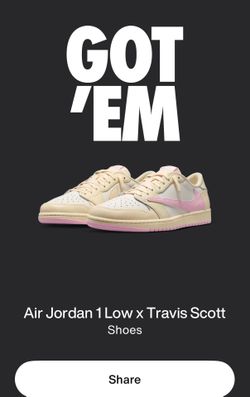 Jordan 1 Low Travis Scott size 9.5 Shypink
