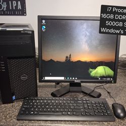 Dell Precision i7 Desktop Computer With Monitor Keyboard And Mouse Included