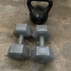 Weight Set Kettle And Dumbbells