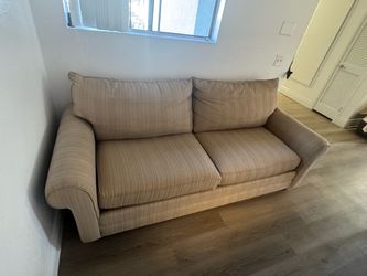 Beige three Seat Fabric Sofa