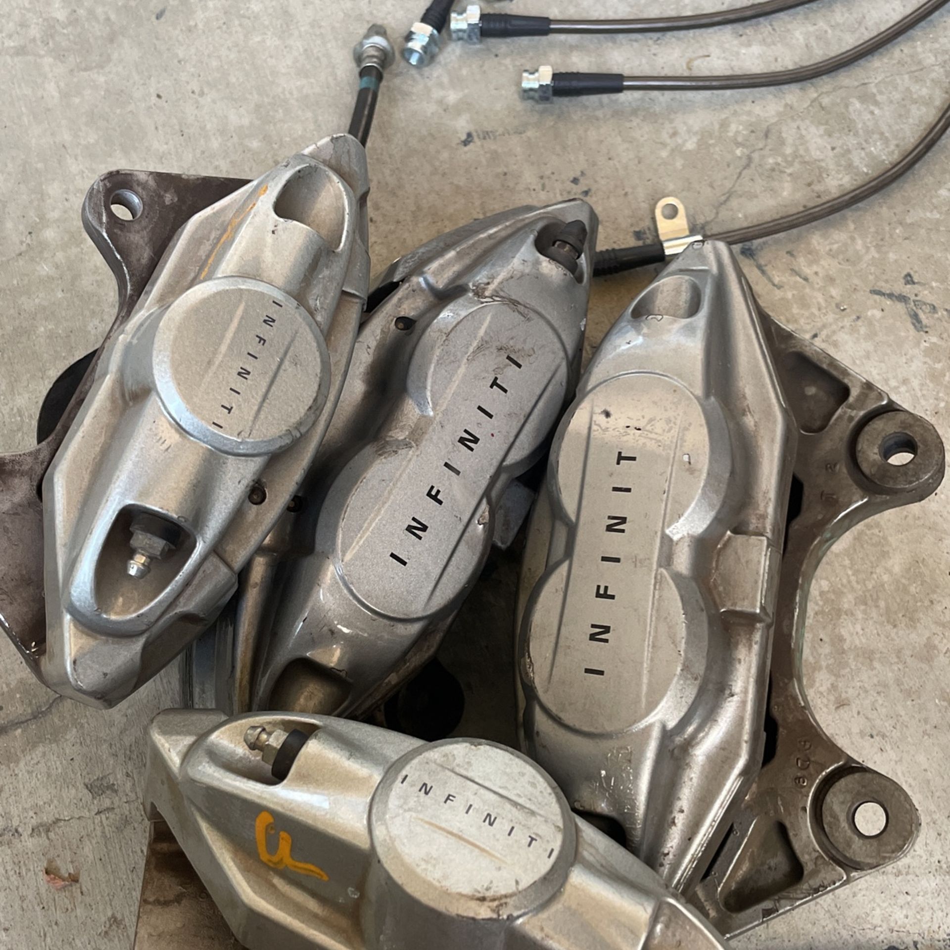 Sell ASAP- Akebono Brake Calipers For Nissan/ Infiniti. Used As BBK (Big brake Kit) Upgrade $600.