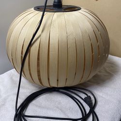 Awesome Mid-century Hanging lamp. Light Weight. Approximately  18” wide. 