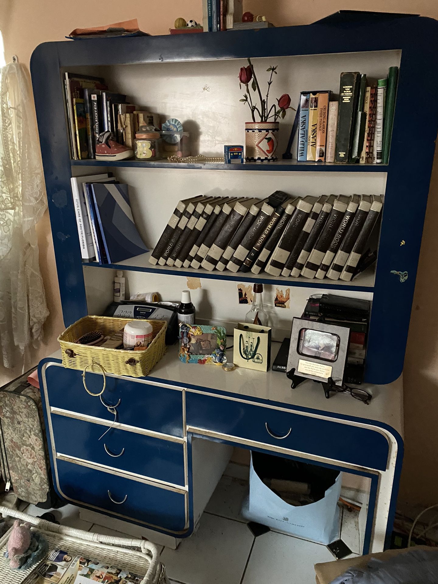 Desk with bookcase