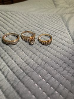 Three Piece 14ct Gold Wedding Set With Diamond Thumbnail