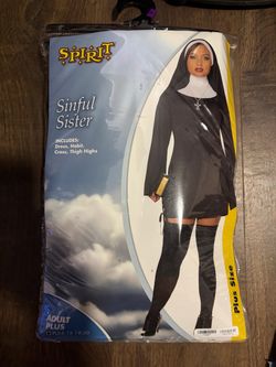 Spirit Sinful Sister Nun Costume Plus 1X 18-20 Halloween
