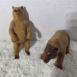Terra by Battat brown Grizzly Bear Toy Figures Set Of 2