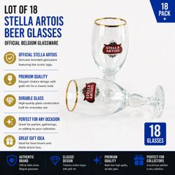 Lot Of 18 Stella Artois Beer Glasses