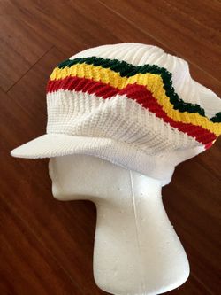 White Rasta Color Tam/Crown Hat