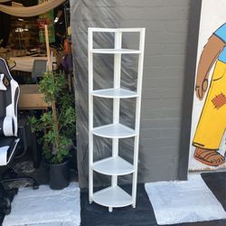 White Metal Corner Shelf