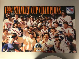 JEFF BEUKEBOOM signed 1994 NY RANGERS Stanley cup champions poster