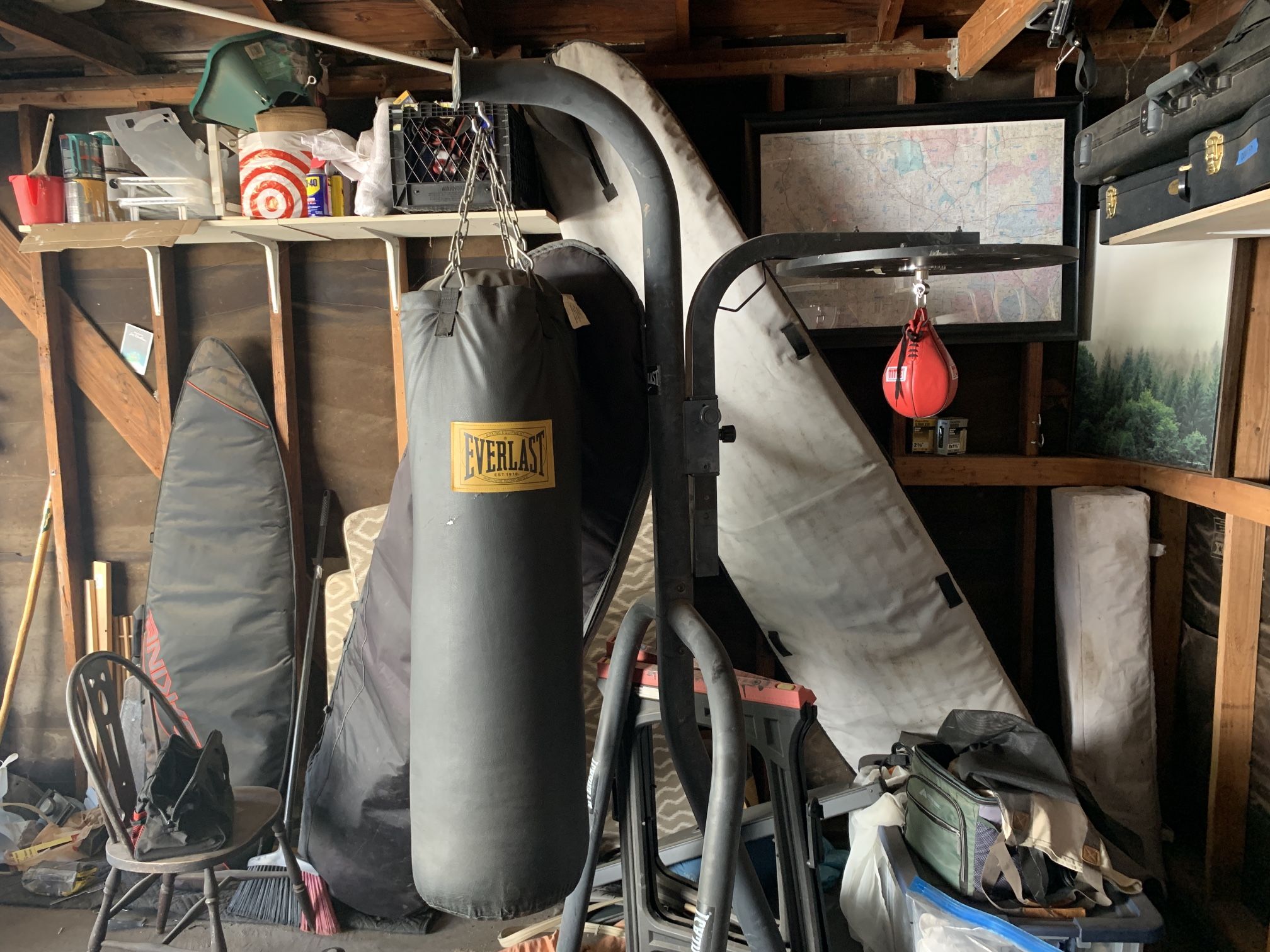 Boxing Stand, Heavy Bag, and Speed Bag