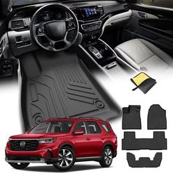Car Floor Mats for Honda Pilot 2023 2024 2025 Accessories, All Weather