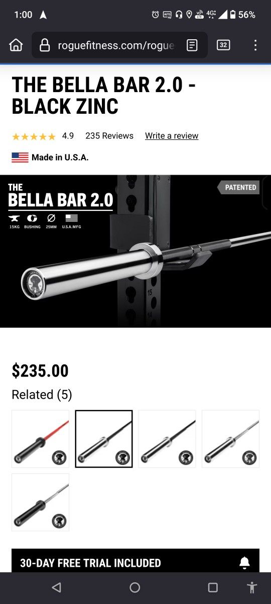 Rogue Fitness Bella Bar Barbells