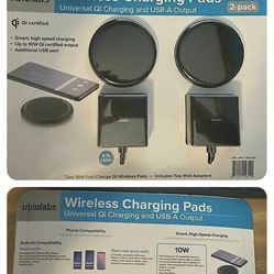 Brand NEW UBIO LABS UBIOLABS WIRELESS CHARGING PADS 2 PACK QI UNIVERSAL IPHONE ANDROID  I have two packs so separately with two in each pack