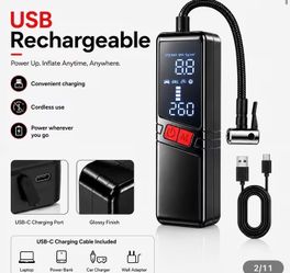 New 12000APortable Wireless Car Air Compressor Inflator Hand Pump with LED Lighting, Suitable for Cars/motorcycles/bicycles