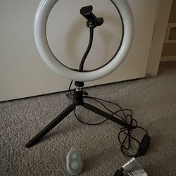 Desktop ring light tripod and phone camera stand
