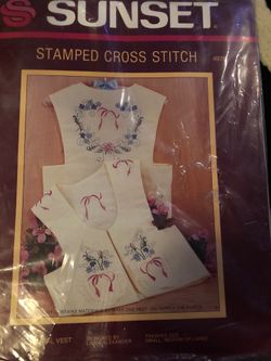 Sunset Stamped Cross Stitch Vest Kit