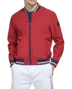 Tommy Hilfiger Men's Bold Red Varsity Jacket
