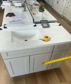 36 inch  Gray Vanity Cabinet with Countertop And Sink (Brand New)