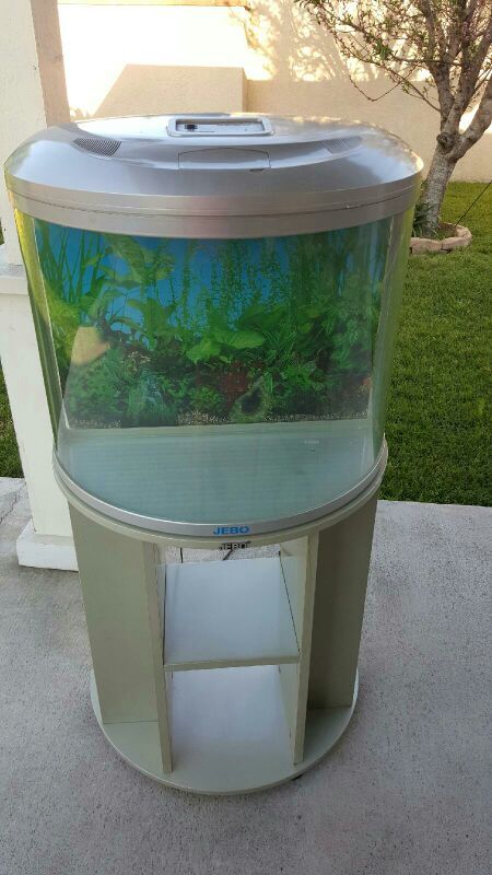 JEBO R760 glass aquarium with stand. 16.4 gallons. Includes lighting. Excellent condition!! Retails over $250. A steal at $50!!! Won't last!!!