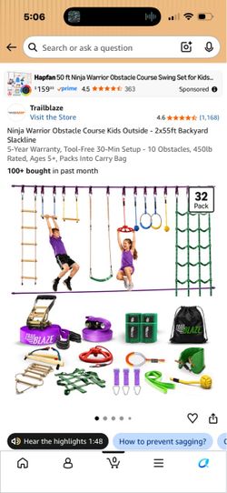 Ninja obstacle set