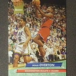 1992-93 Fleer Ultra Doug Overton #371 Washington Bullets Rookie Basketball Card Vintage Collectible Sports NBA