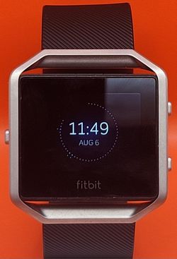Fitbit Blaze Smart Fitness Watch, Black/Silver, Band Size L/G
