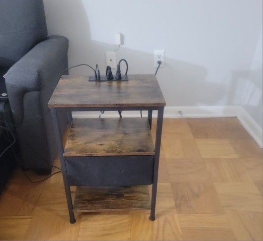 Bedside Table With Electrical And USB Ports