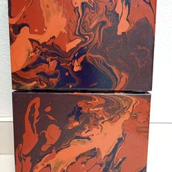 Acrylic Abstract Artwork on Canvas Frames 16" x 8" *40.00 Firm* Home Decor Art